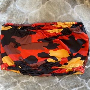 Colored Camo/ Malibu Blue tube top set